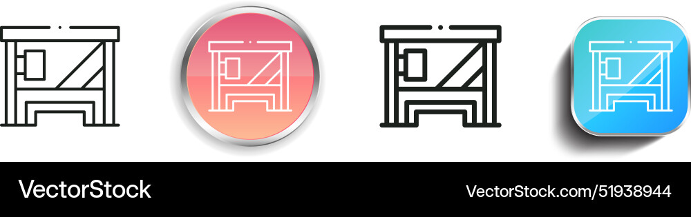 Bus stop icon thin linear regular and button Bus stop icon thin linear regular and button vector image