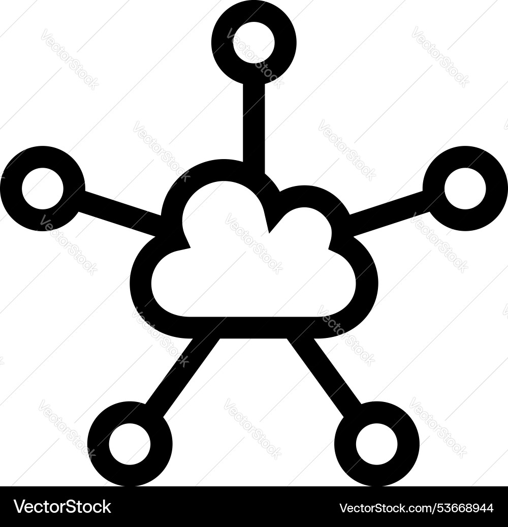 Cloud computing icon outline style design Cloud computing icon outline style design Vector Image