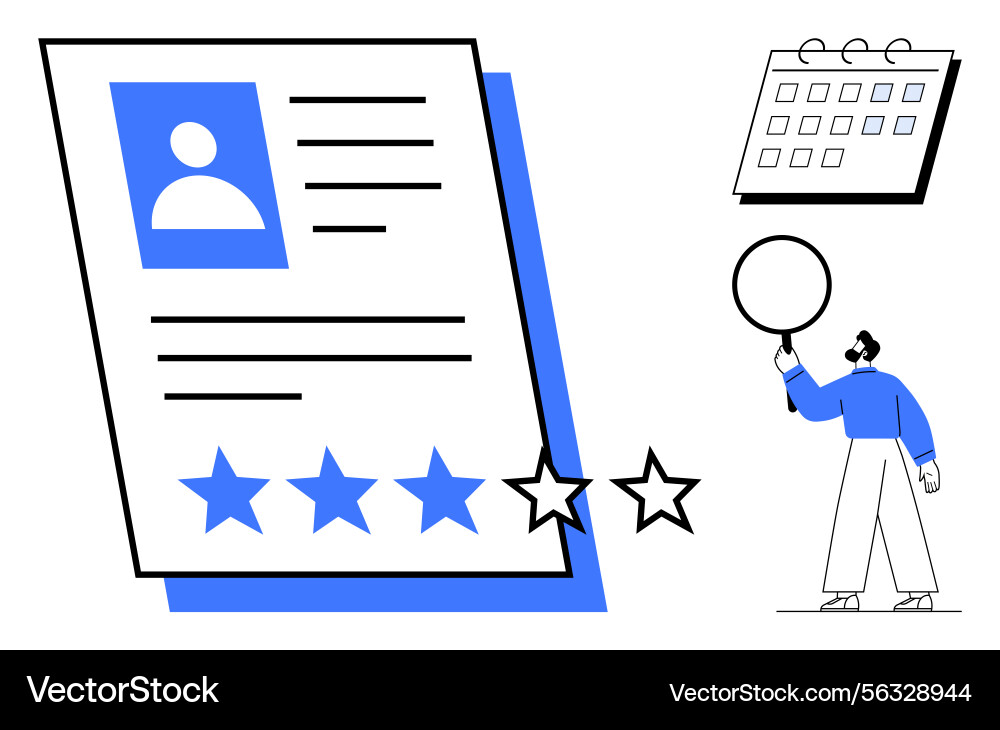 Employee profile review with star ratings Employee profile review with star ratings vector image