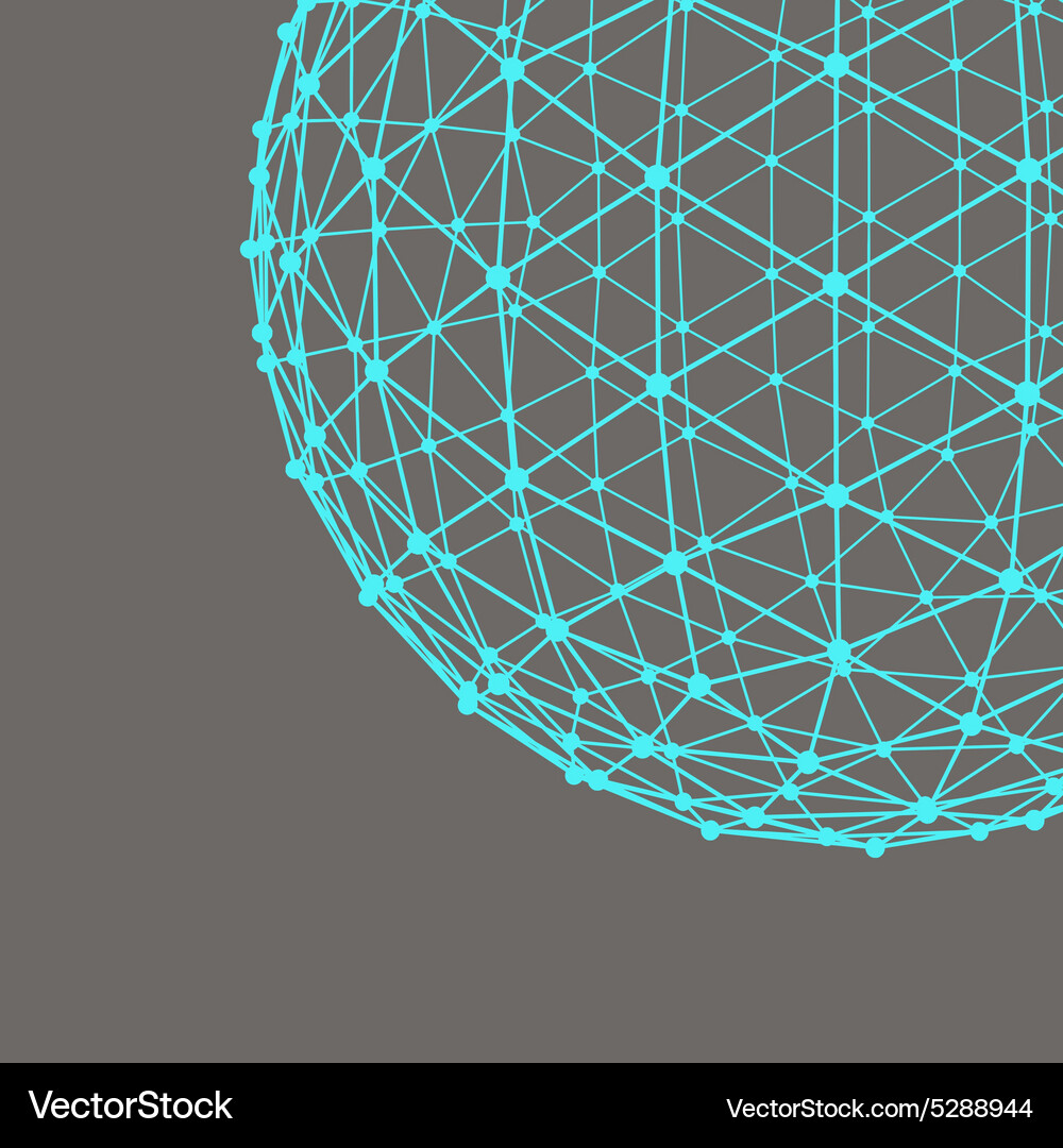 Mesh polygonal background scope of lines and dots Vector Image
