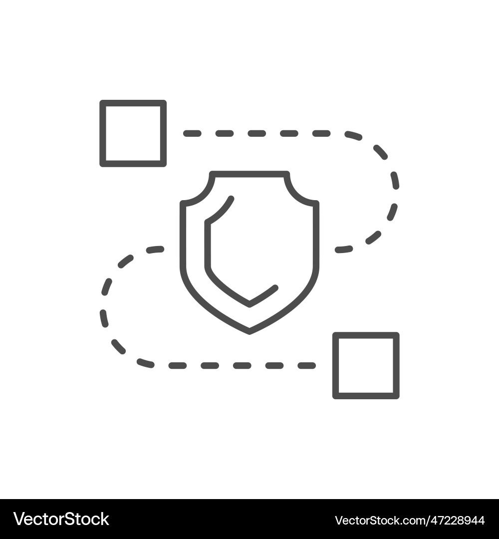 Secure transaction line outline icon Secure transaction line outline icon vector image