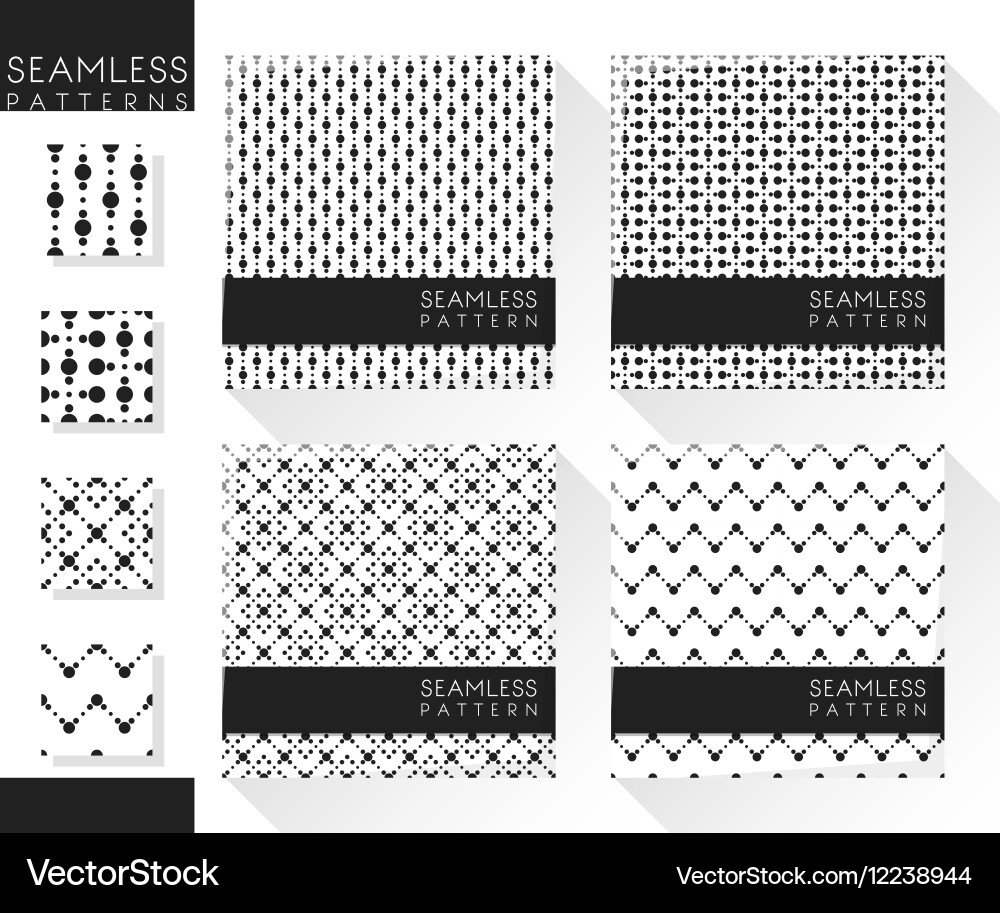 Set of abstract seamless patterns 3 vector image