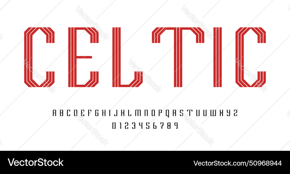 Set of alphabets font letters and numbers Set of alphabets font letters and numbers vector image