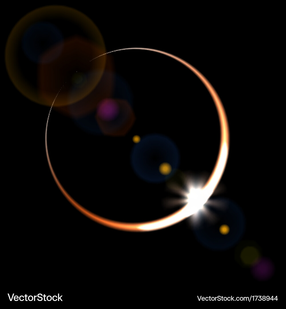 Smooth light lines with lens effect Vector Image