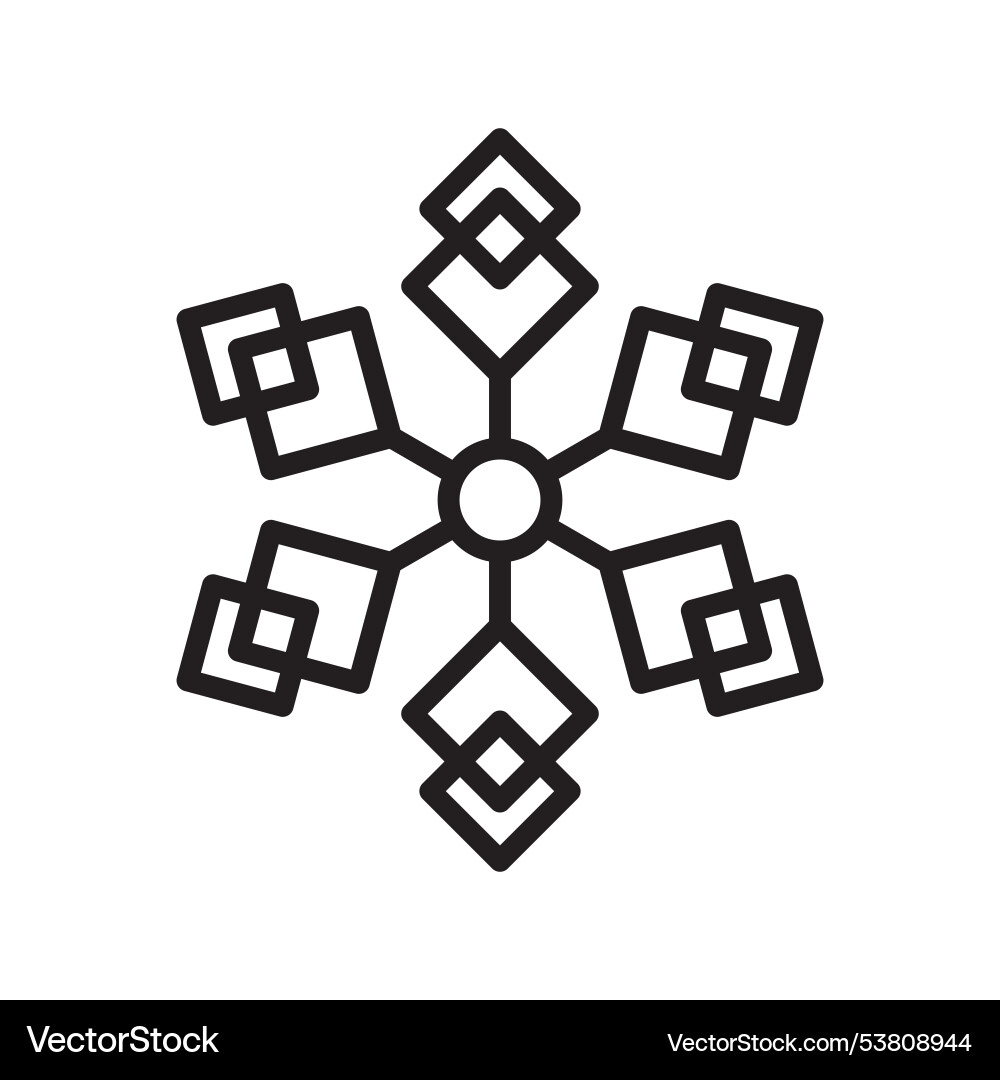 Snowflake for snow design and pattern black line Snowflake for snow design and pattern black line vector image