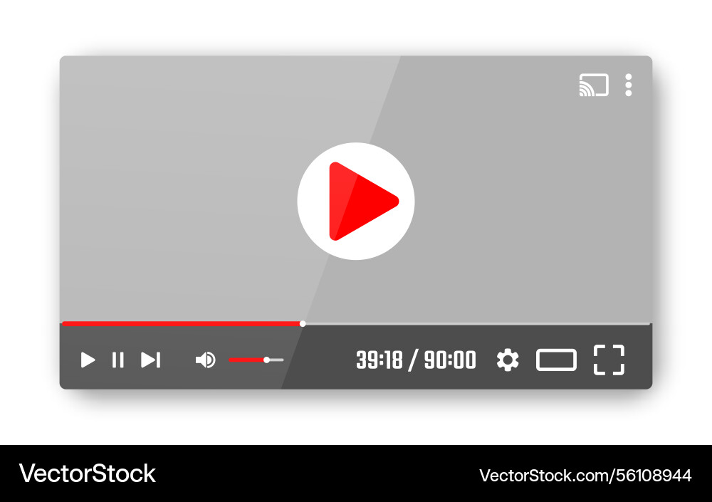 Video player template for web or mobile apps Video player template for web or mobile apps vector image