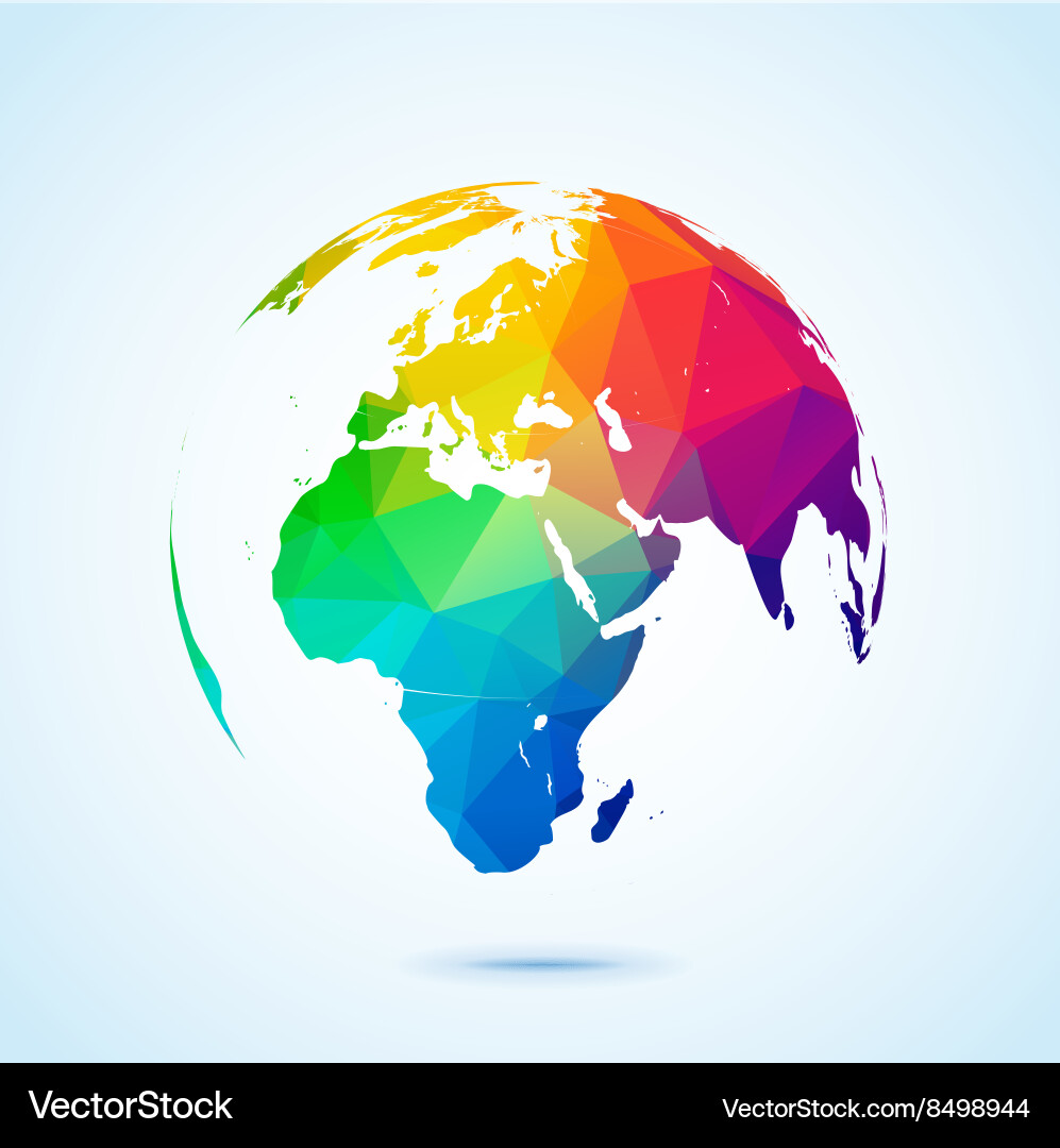 World triangular map and typography eps 10 vector image