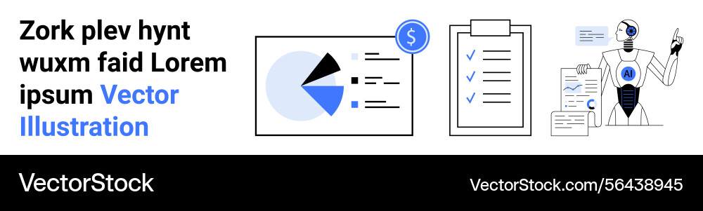 Analytics dashboard with pie chart checklist and Analytics dashboard with pie chart checklist and vector image