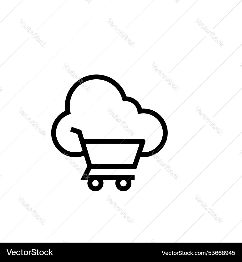 Cloud computing icon outline style design Cloud computing icon outline style design Vector Image
