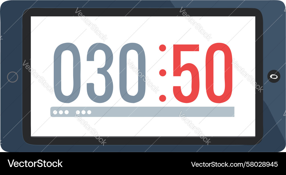 Digital Countdown Timer on Tablet Vector Image