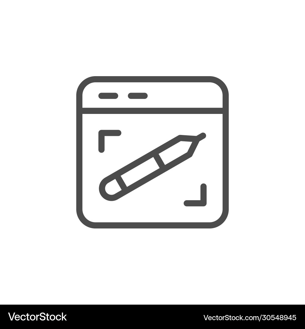 Grafik-Tablettenlinie Umriss-Symbol Grafik-Tablettenlinie Umriss-Symbol vektorbild