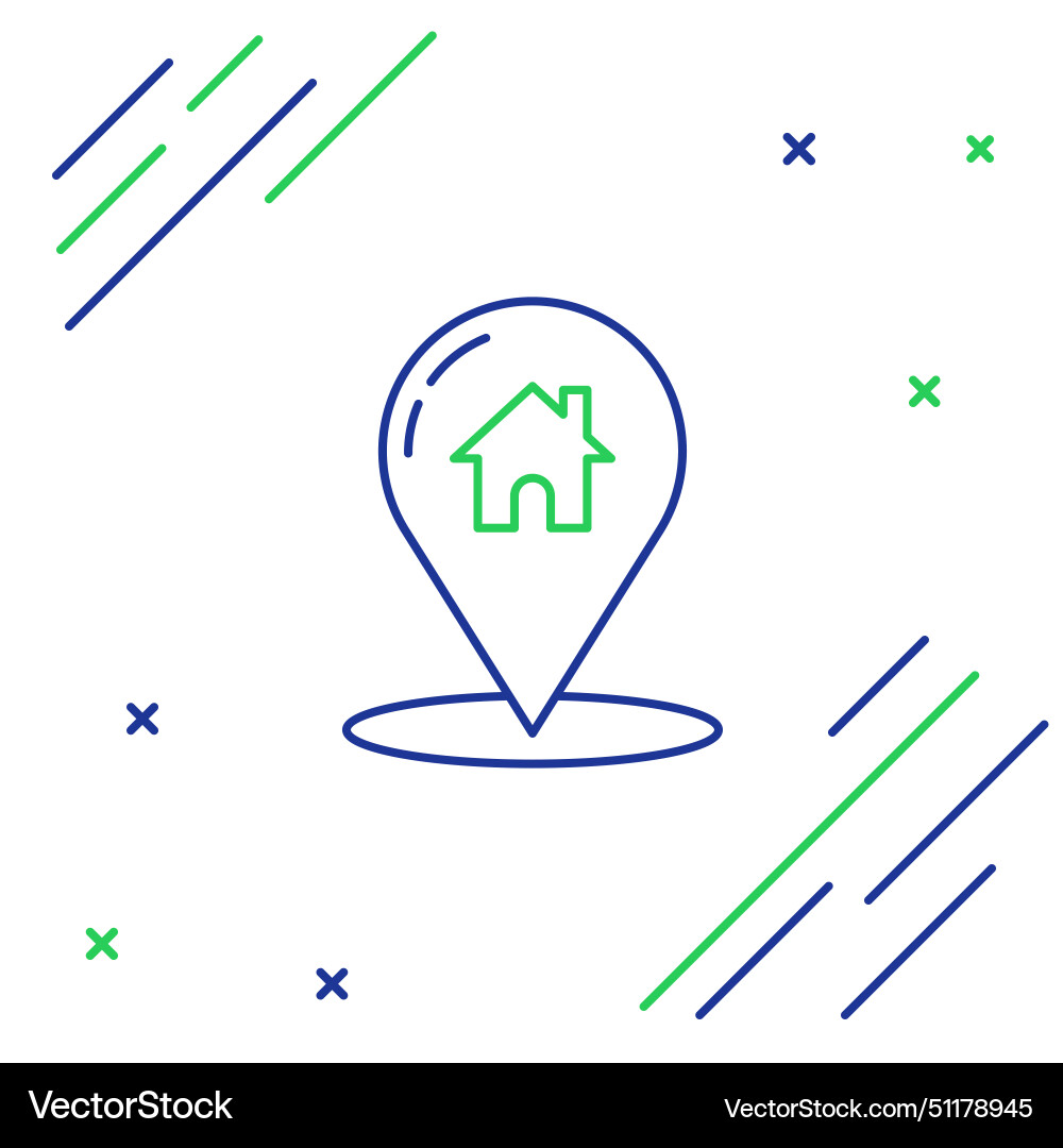 Line map pointer with house icon isolated Line map pointer with house icon isolated Vector Image