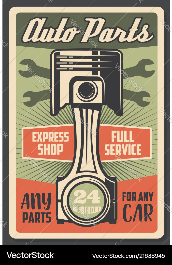 Retro Auto Repair Shop Poster Vector Image