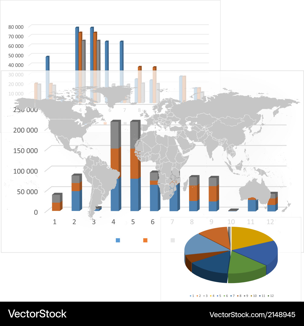 Set of infographic elements world map background Vector Image
