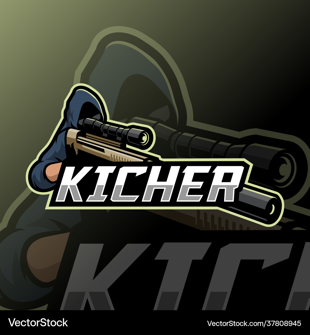 Sniper mascot esport logo Vector Image