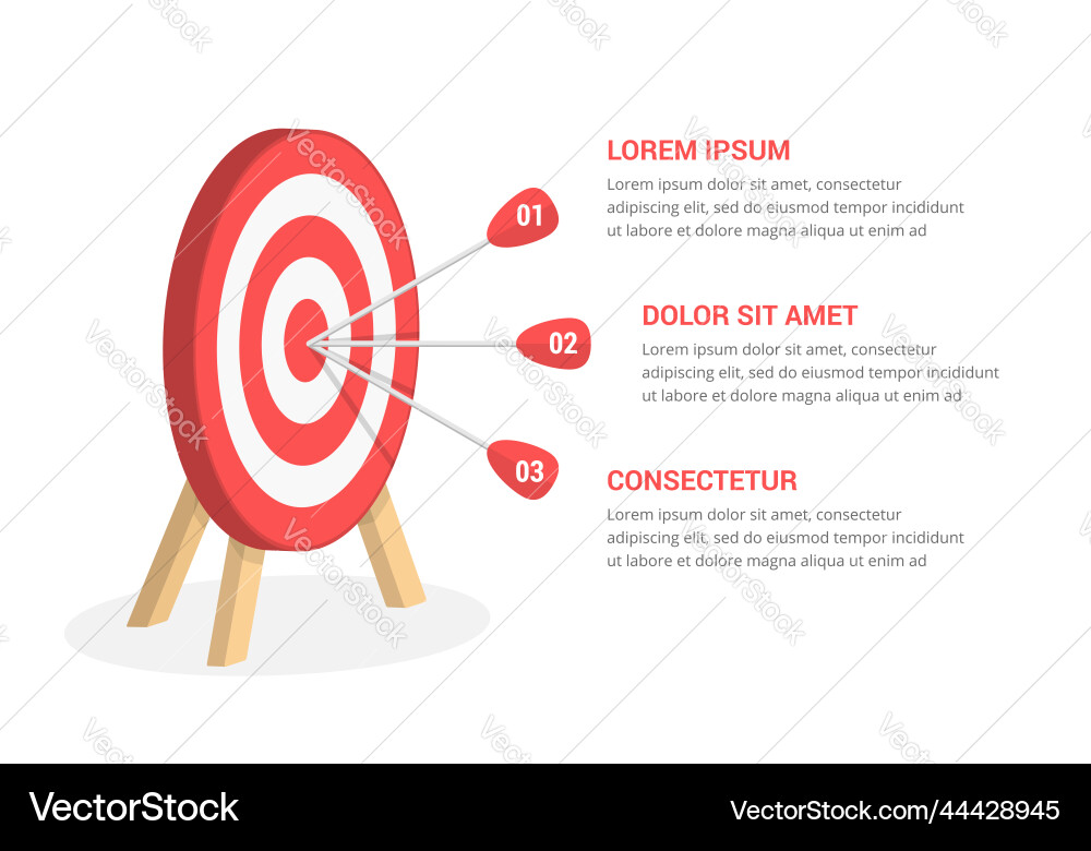 Target with Three Arrows - Goal Setting vector image