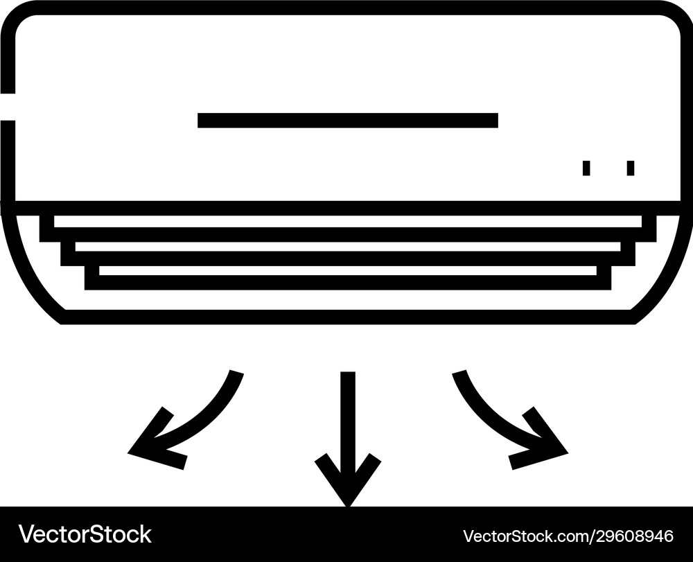 Air conditioner line icon concept sign outline – Royalty-Free Vector |  VectorStock, image size:1000x811