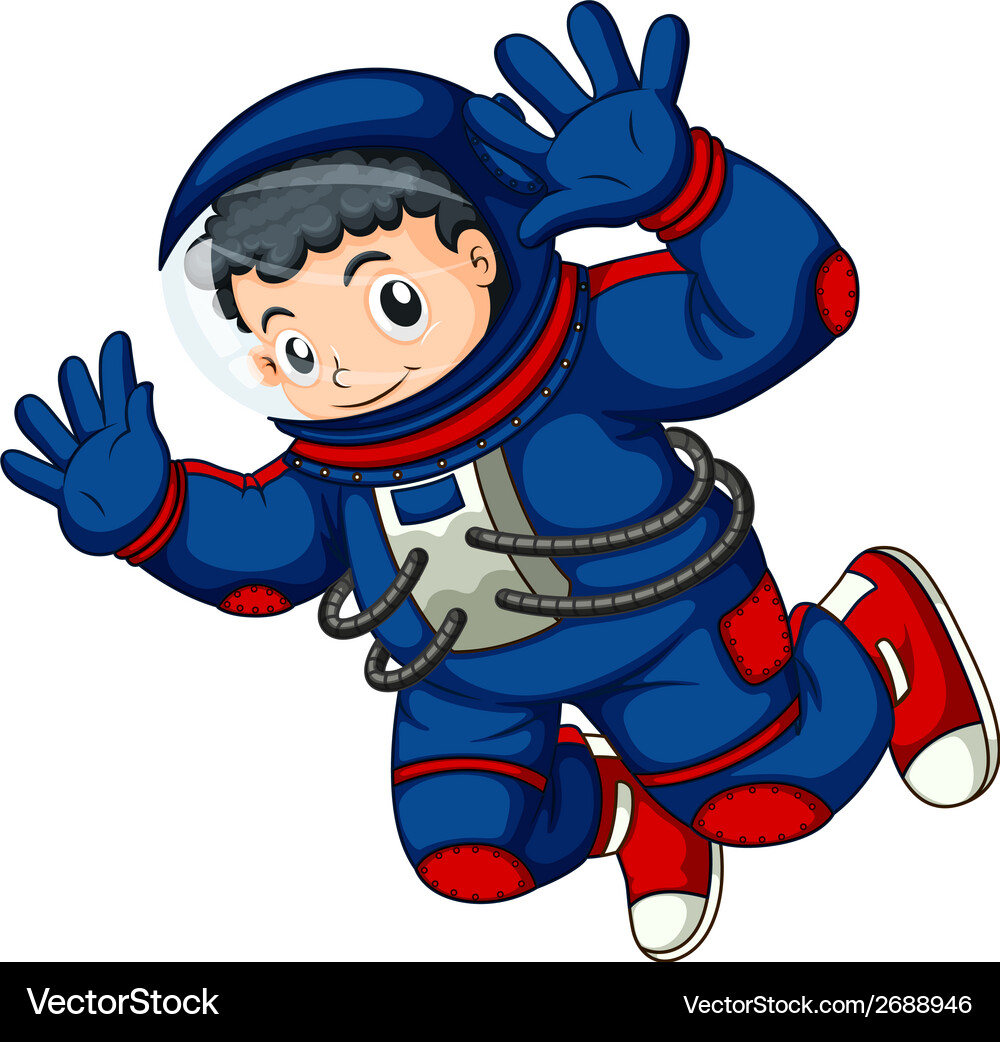 Astronaut Floating in Space Vector Image