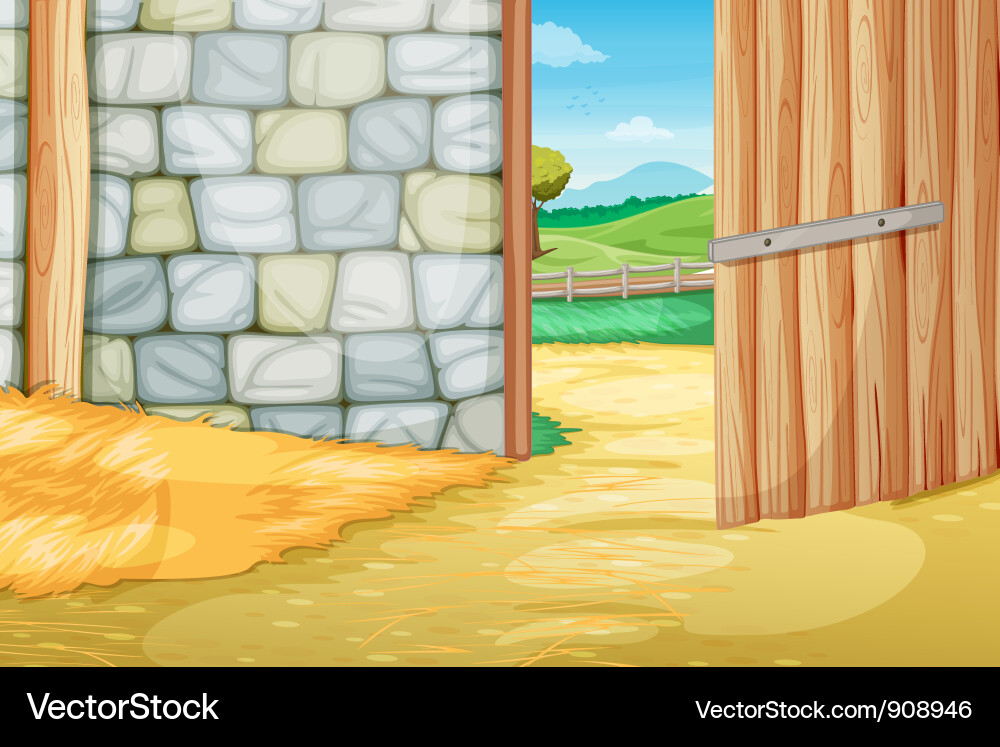 Barn Interior View Vector Image