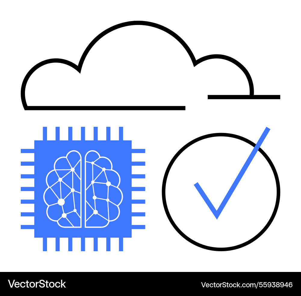 Cloud computing with artificial intelligence Cloud computing with artificial intelligence vector image