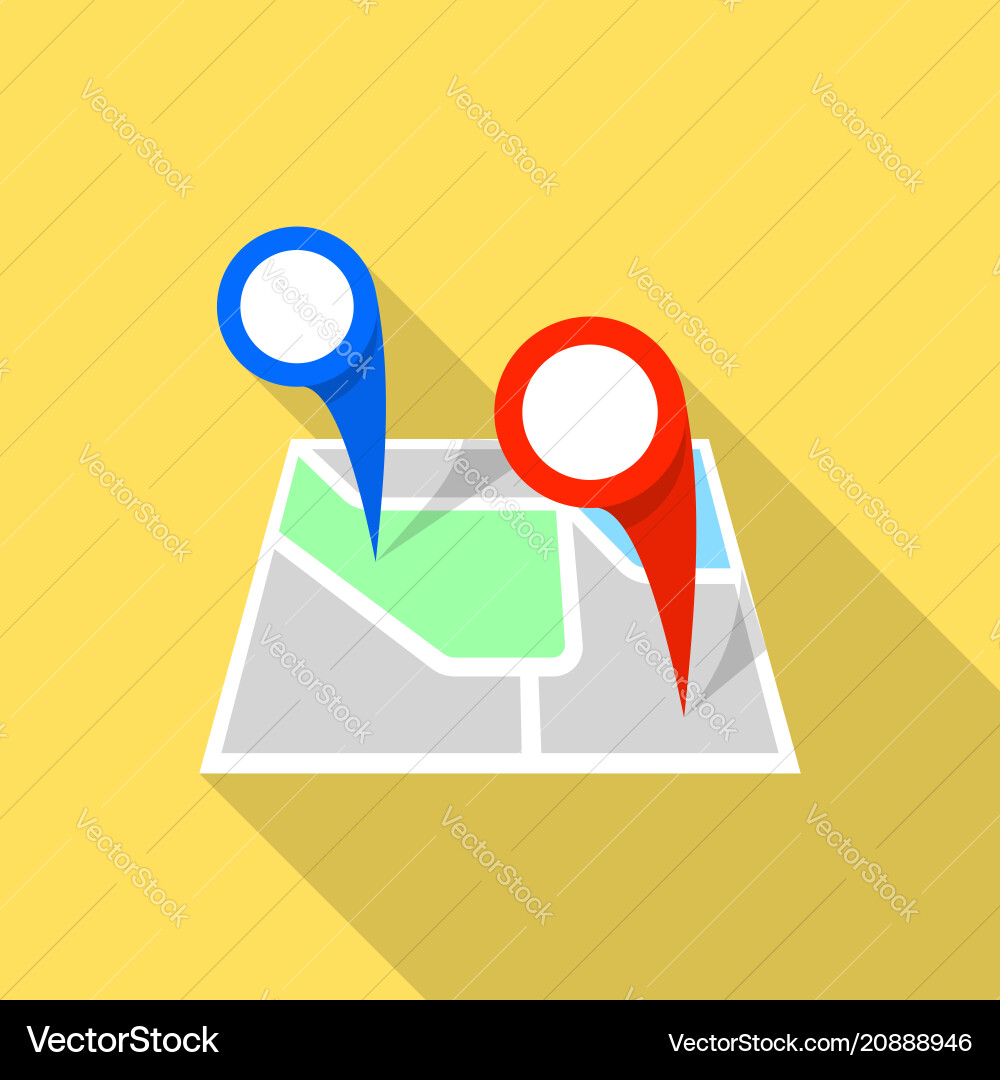 Double map pin icon flat style Double map pin icon flat style vector image
