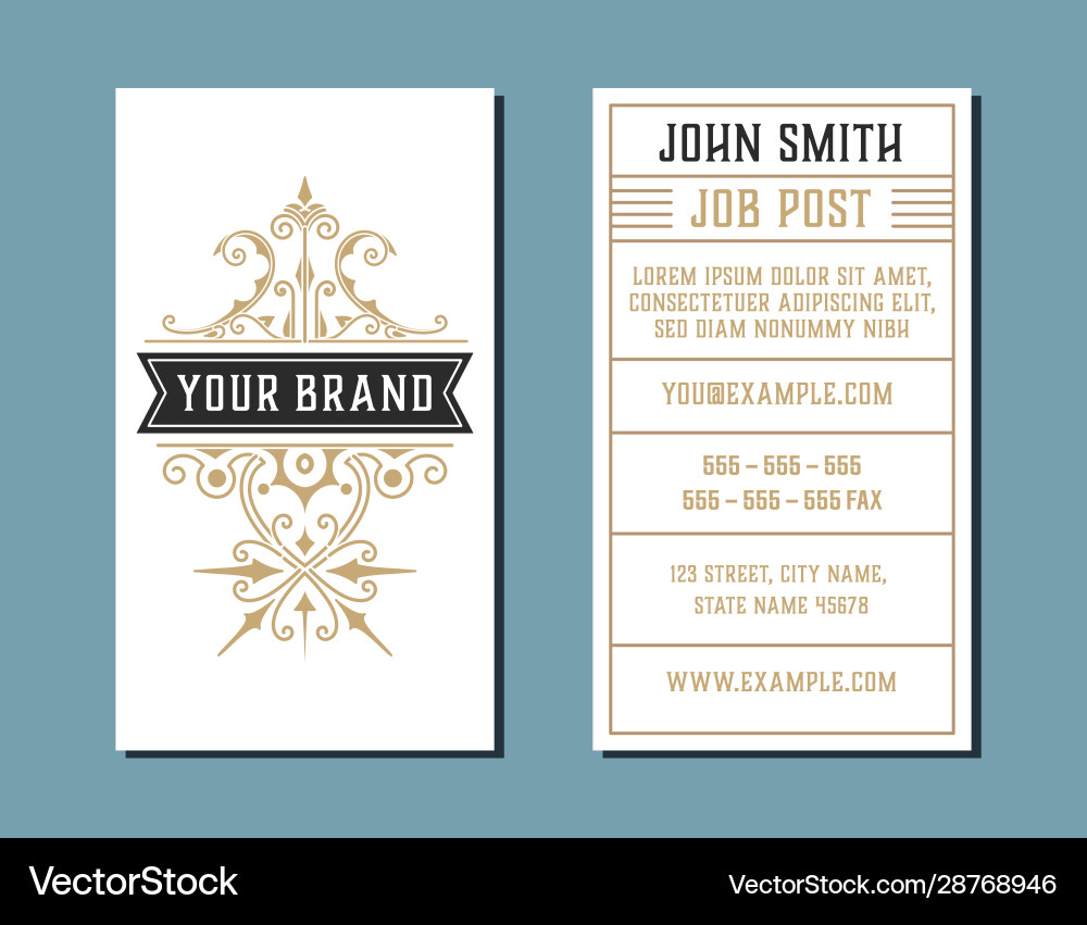 Elegant Floral Business Card Vector Image