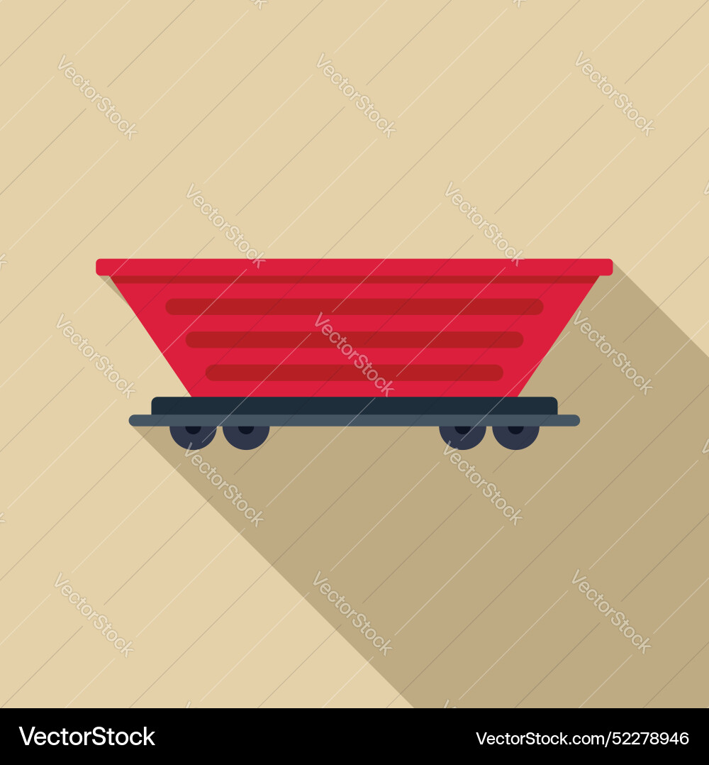 Empty mining cart standing on rails beige Empty mining cart standing on rails beige vector image