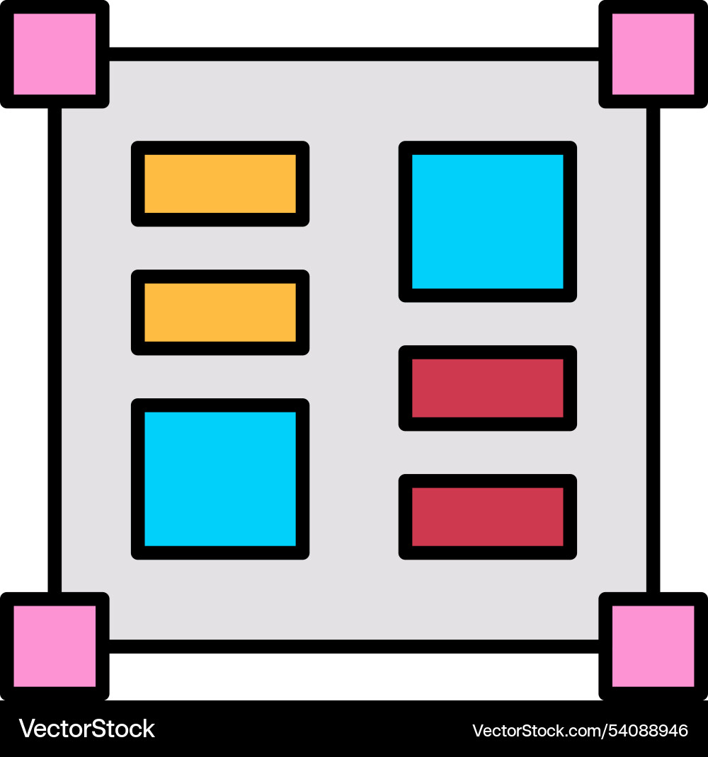 Layout tools line filled icon design Vector Image