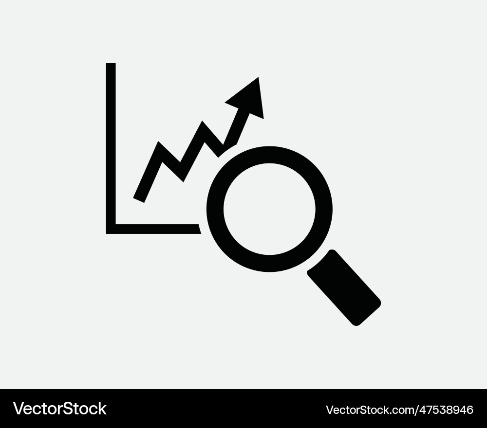 Market analysis icon stock chart graph search line vector image