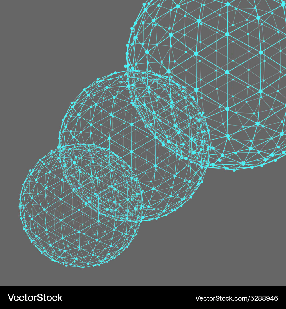 Mesh polygonal background scope of lines and dots Vector Image
