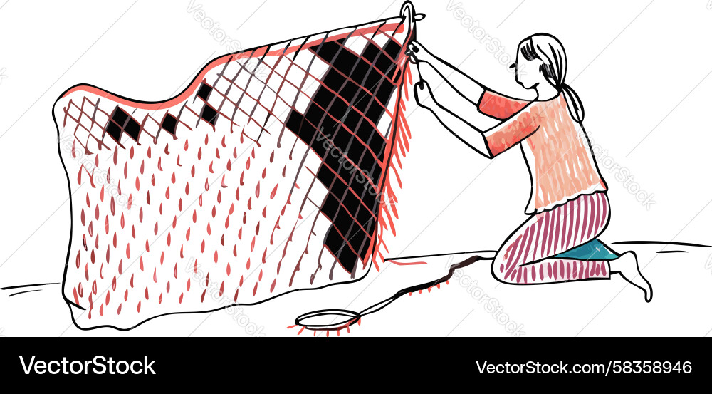 Protecting Object with Blanket Vector Image