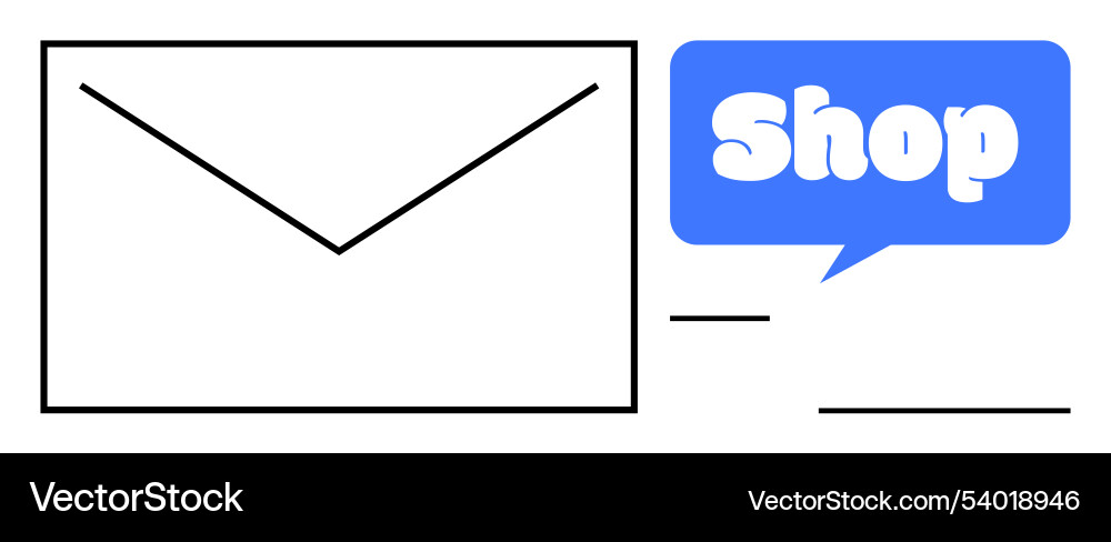 Shopping and communication theme with envelope Shopping and communication theme with envelope vector image