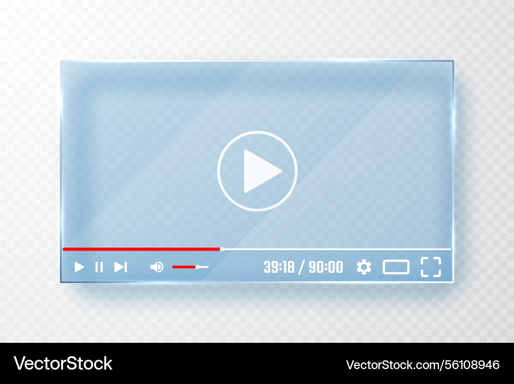 Video player template for web or mobile apps Video player template for web or mobile apps vector image