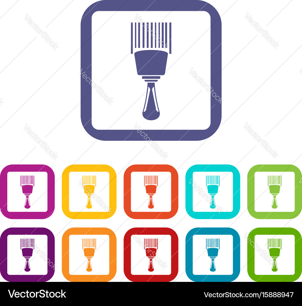 Bar code scanner icons set flat vector image
