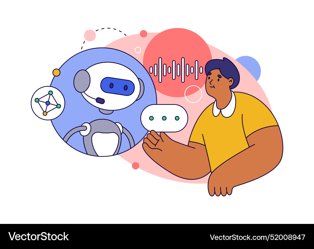 Chatbot or voice assistant artificial intelligence Chatbot or voice assistant artificial intelligence vector image