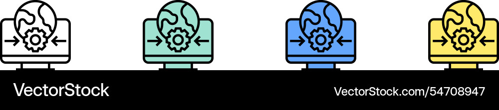 Datensymbol grün blau und gelb Stil Datensymbol grün blau und gelb Stil vektorbild