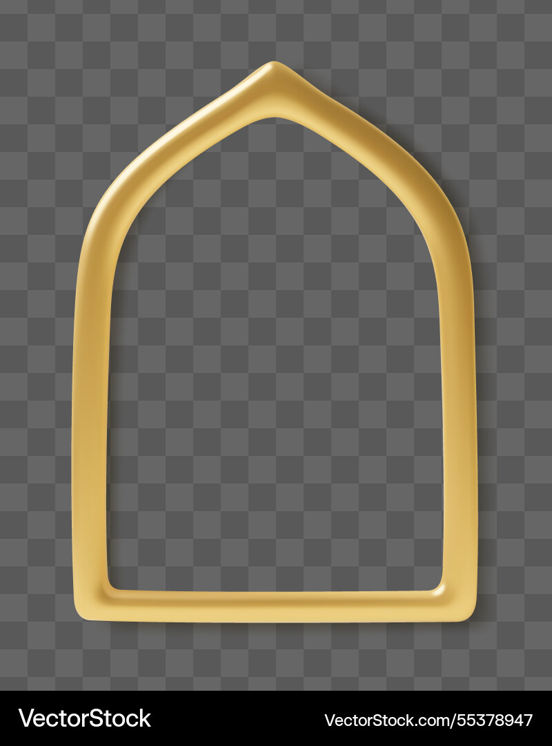 Golden 3d arch or window frame with shadow Golden 3d arch or window frame with shadow vector image