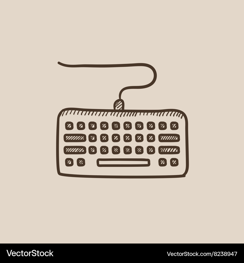 Keyboard sketch icon Vector Image