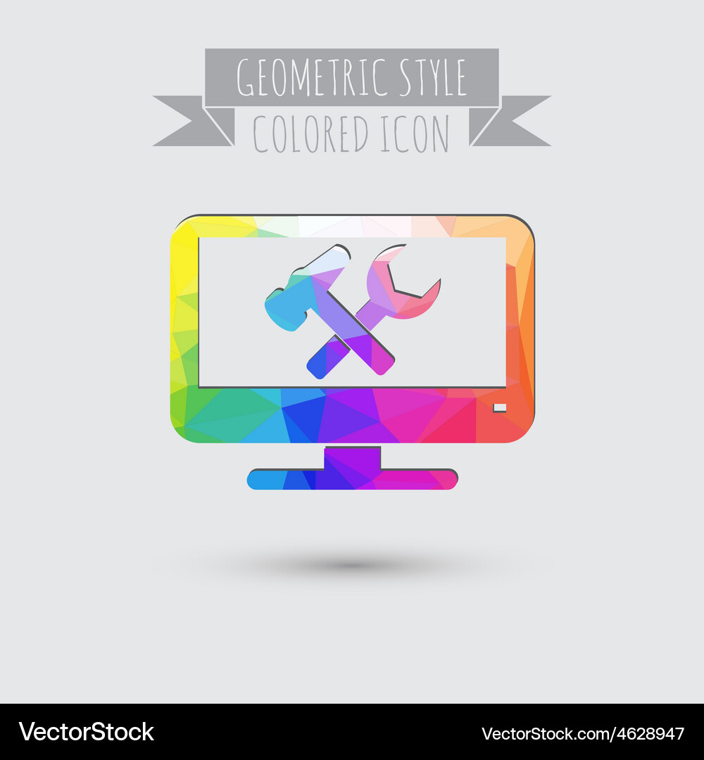 Monitor symbol settings icon computer Vector Image