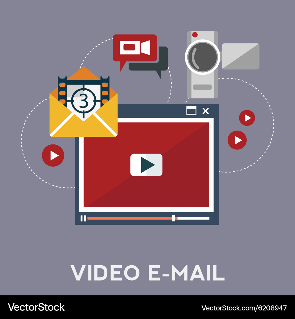 Online video blog design concept set with blogger Vector Image
