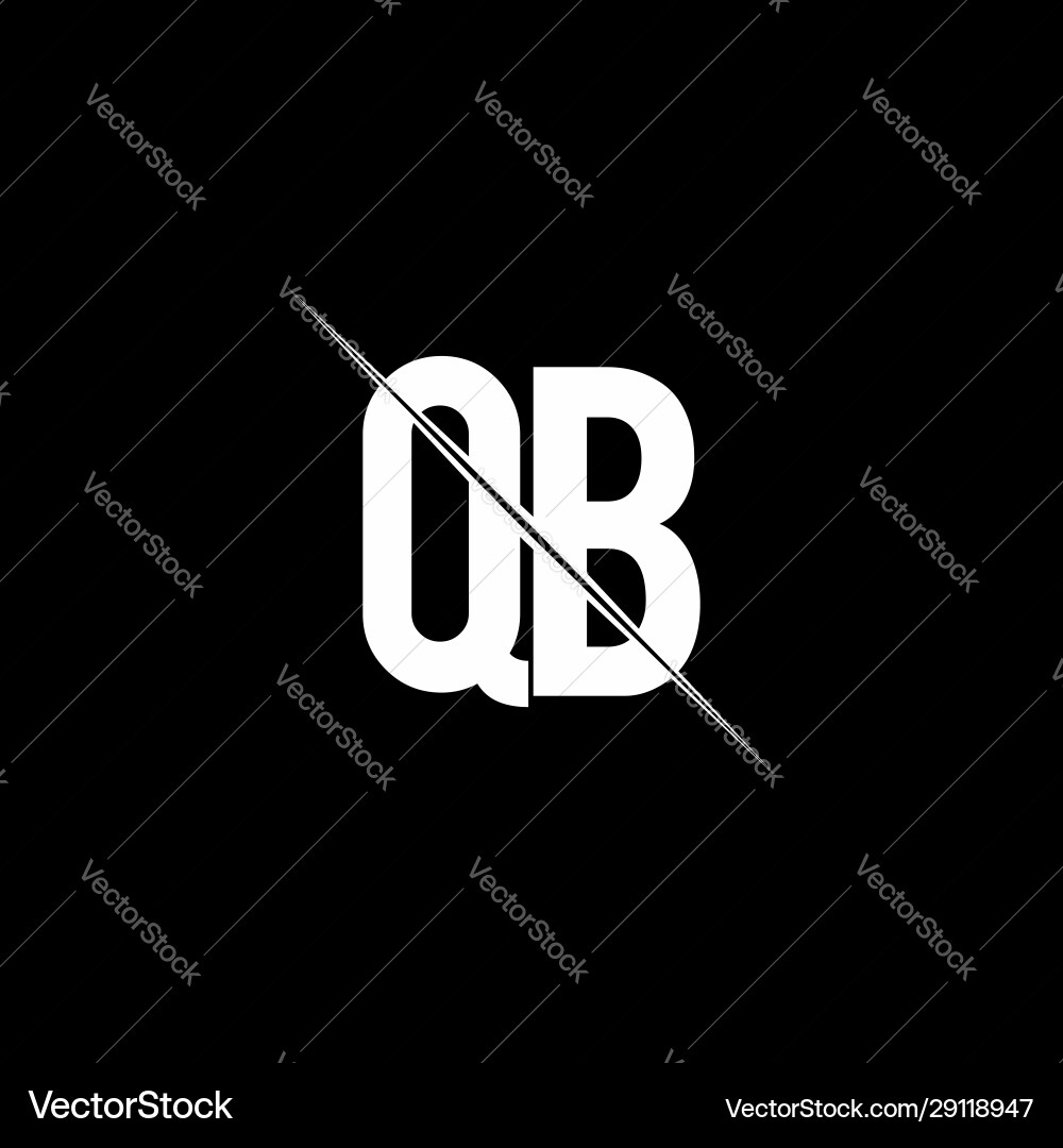 Qb logo monogram with slash style design template Qb logo monogram with slash style design template Vector Image