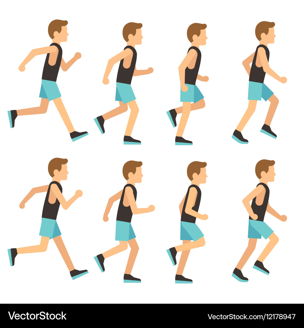 Running Man Animation Sequence vector image