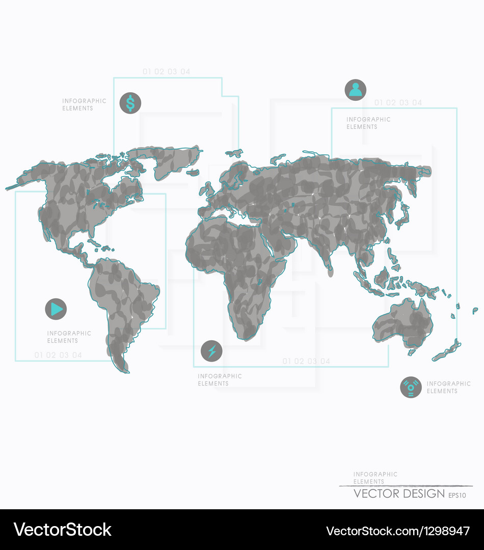 Set elements of infographics world map and informa Vector Image