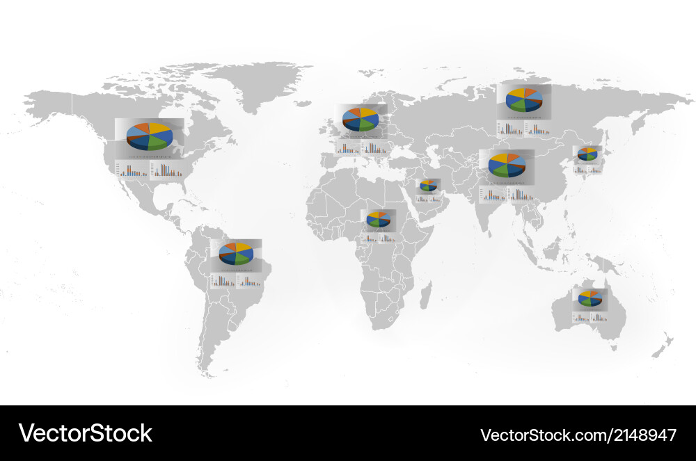 Set of infographic elements world map background vector image