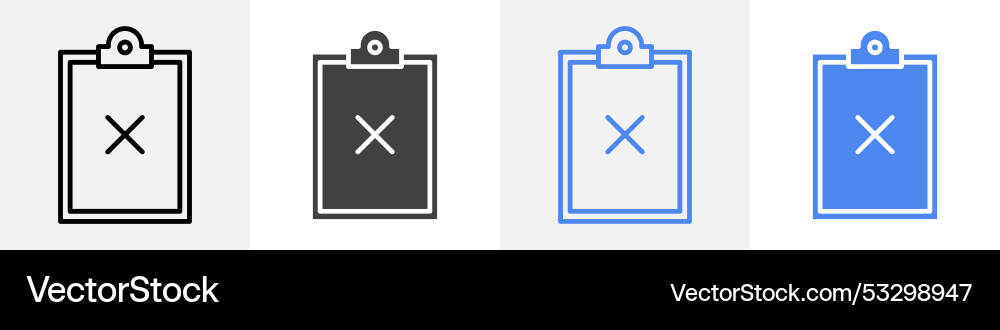 Sheet with cross icon set use for web ui or app Sheet with cross icon set use for web ui or app Vector Image
