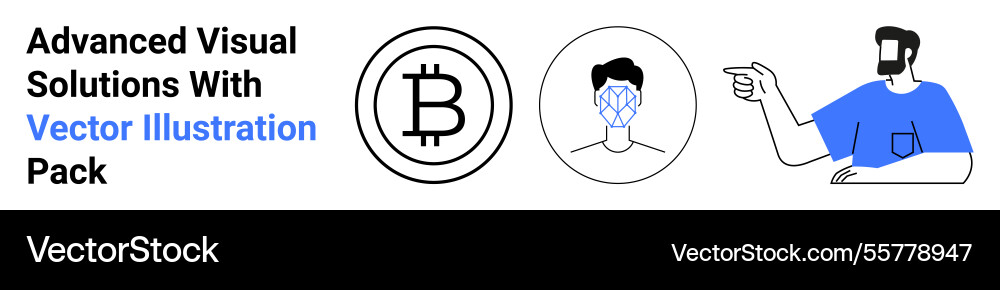 Visual elements featuring blockchain facial Visual elements featuring blockchain facial vector image