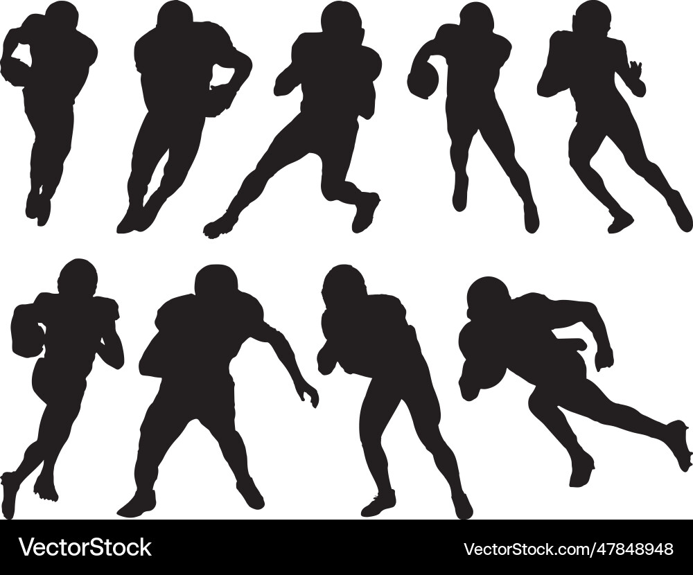 American Football Silhouettes Vector Image