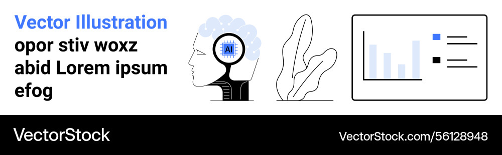 Artificial intelligence concept with neural vector image