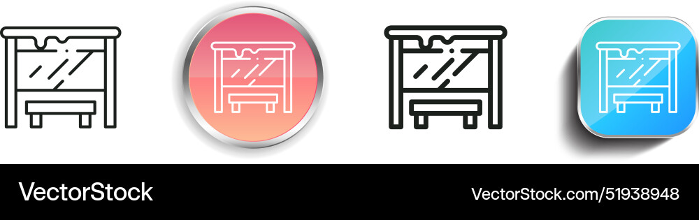Bus stop icon thin linear regular and button vector image