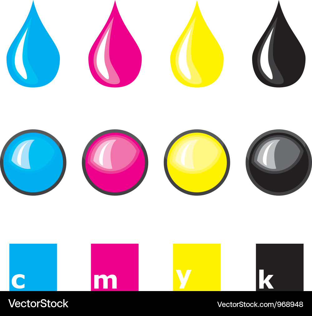 CMYK Color Drops vector image